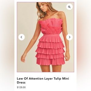 Pink Cocktail or Brunch Dress Fun Floral Dress